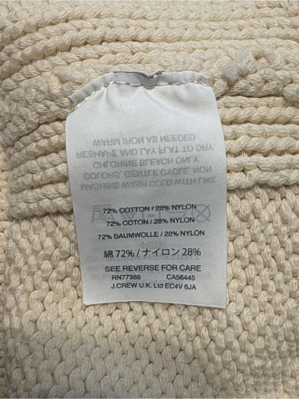 J. Crew 1988 Rollneck Sweater Size Large Cream Nautical Fisherman Preppy - Picture 6 of 7
